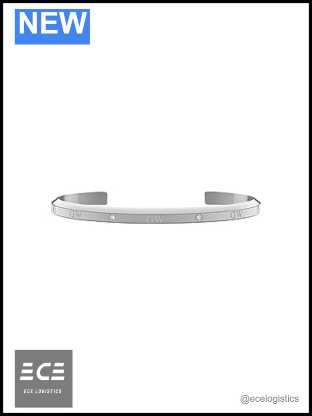 Daniel Wellington Classic Lumine Silver Bangle Cuff Bracelet